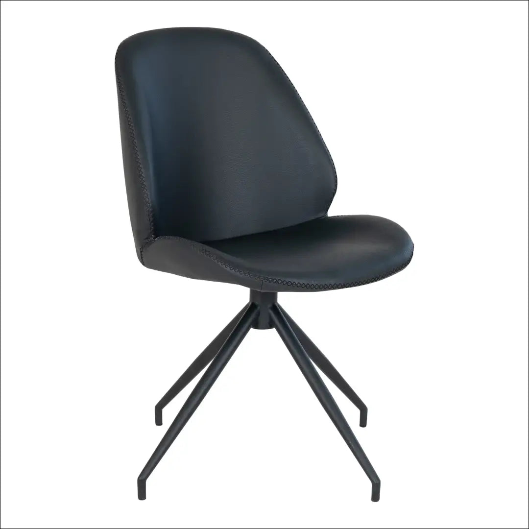 Valgomojo kėdė su pasukama rankena PU oda juoda juodos kojelės RD058 - €160 Save 15% 100-200, Dining chairs, Juoda,