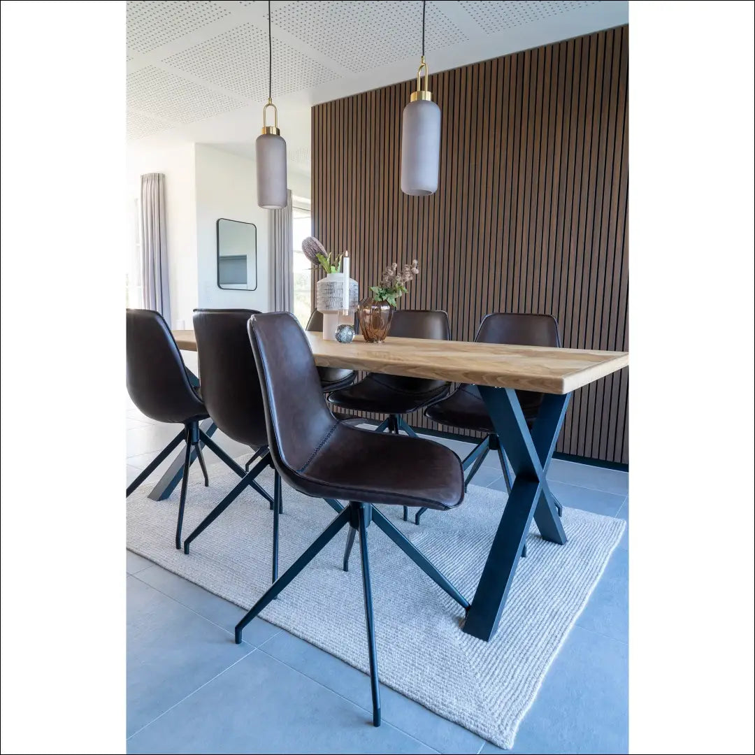 Valgomojo kėdė su pasukama rankena PU oda tamsiai ruda juodos kojelės RD038 - €131 Save 15% 100-200,