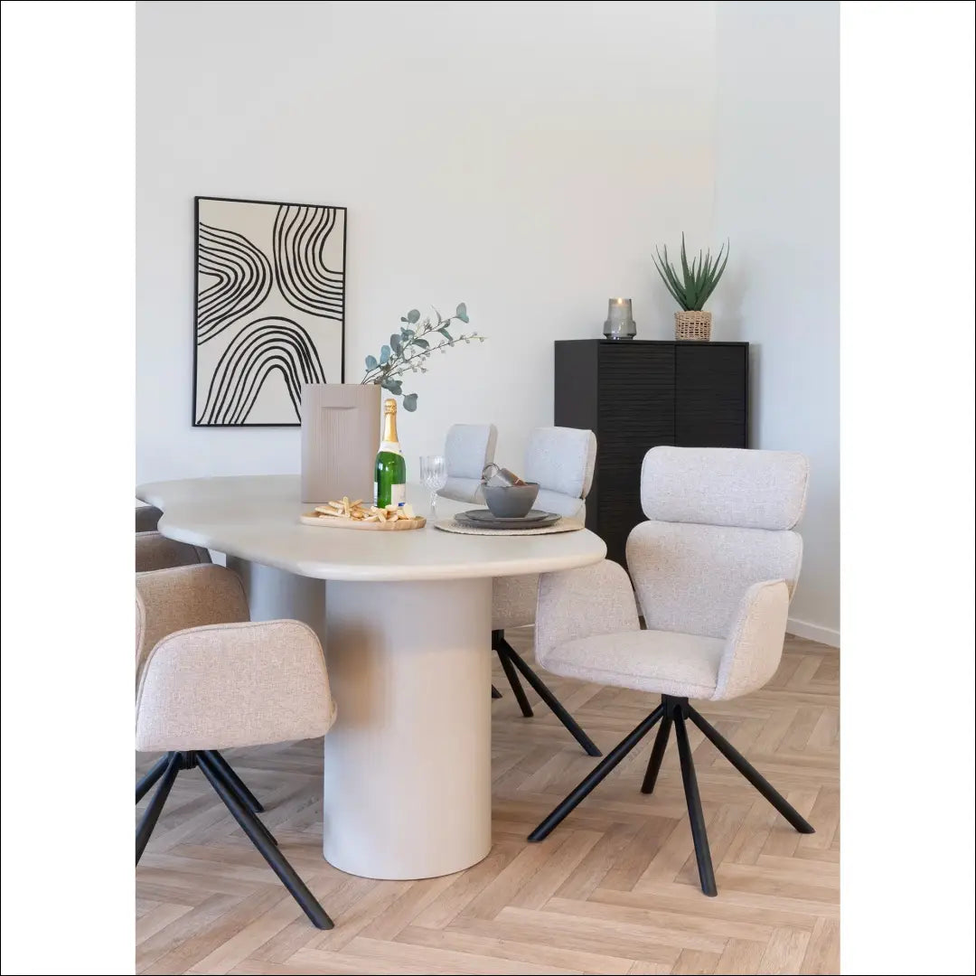 Valgomojo kėdė su pasukama rankena smėlio spalvos juodos kojelės RD068 - €160 Save 15% 100-200, Dining chairs, nordic,