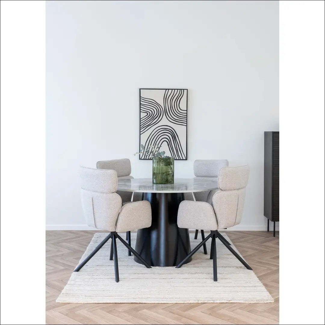 Valgomojo kėdė su pasukama rankena smėlio spalvos juodos kojelės RD068 - €160 Save 15% 100-200, Dining chairs, nordic,