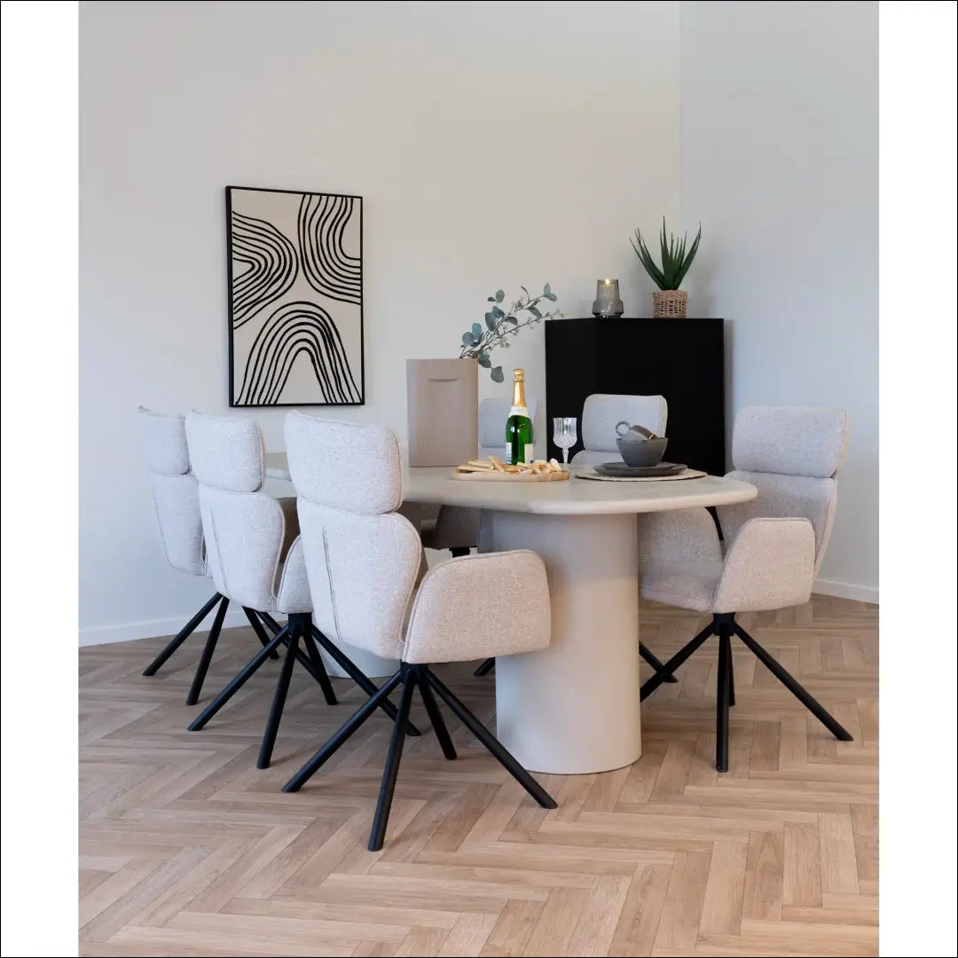 Valgomojo kėdė su pasukama rankena smėlio spalvos juodos kojelės RD068 - €160 Save 15% 100-200, Dining chairs, nordic,