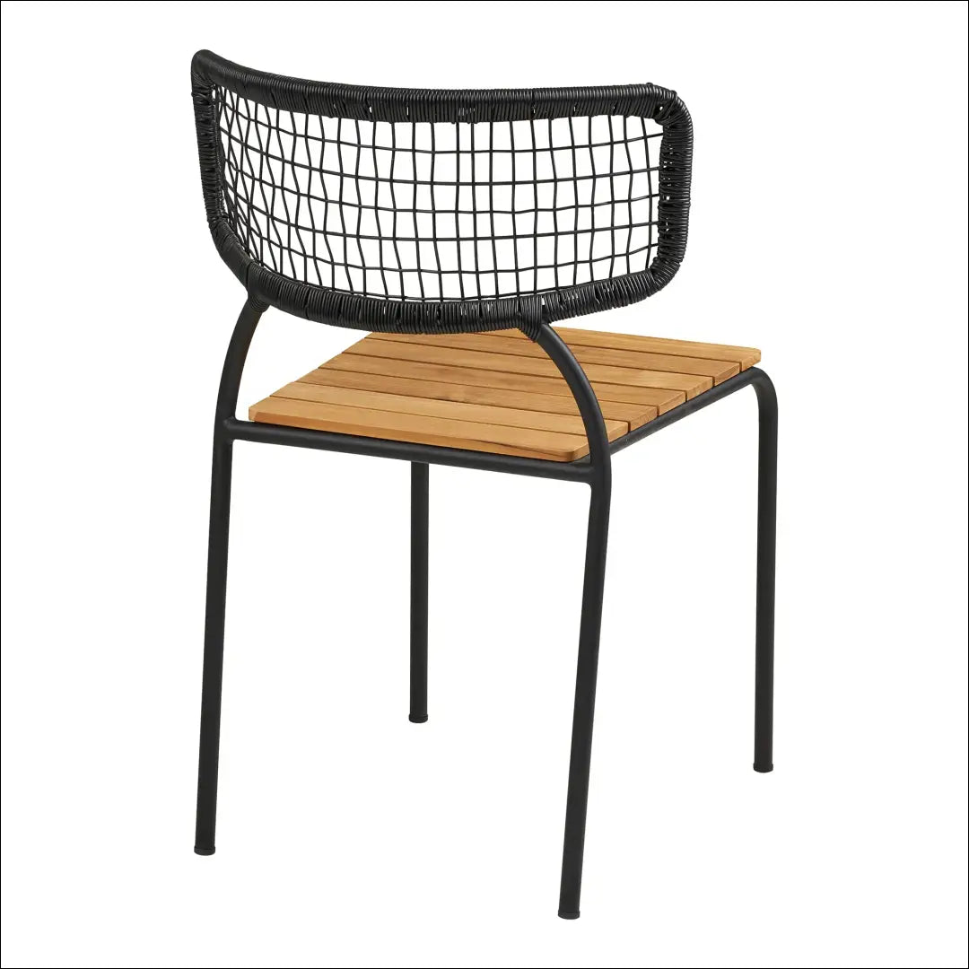 Valgomojo kėdė tikmedžio/poliratango juoda/natūrali juodos kojelės RD1059 - €58 Save 15% 50-100, Dining chairs,