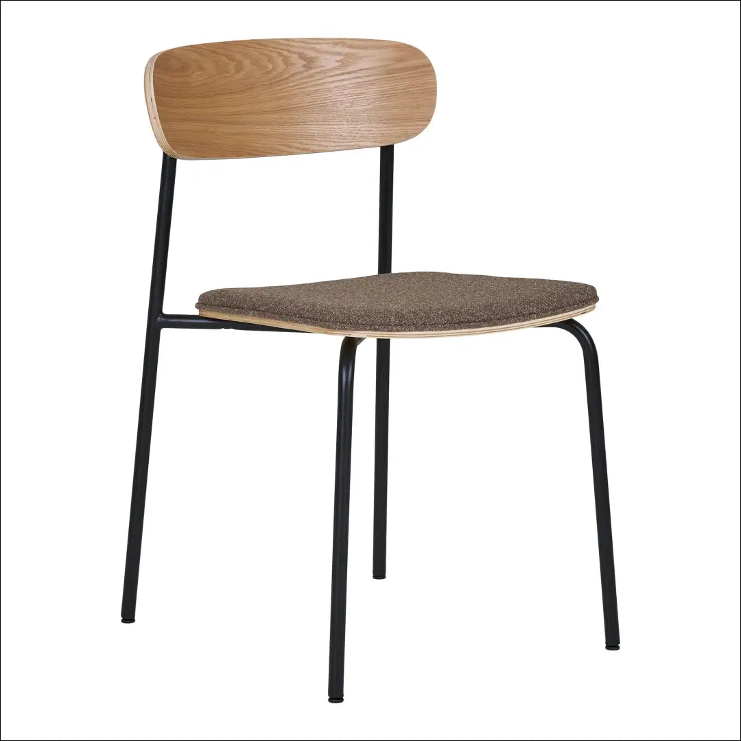 Valgomojo kėdė uosio medienos atlošas ruda sėdynė su juodomis kojelėmis RD066 - €104 Save 15% 100-200, Dining chairs,