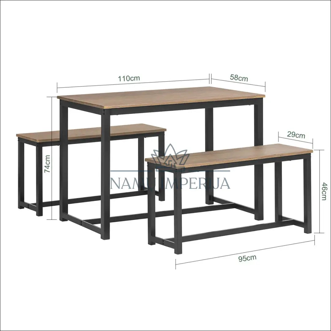 Valgomojo komplektas VI1066 - €106 Save 50% 100-200, __label:Pristatymas 1-2 d.d., color-juoda, color-ruda,