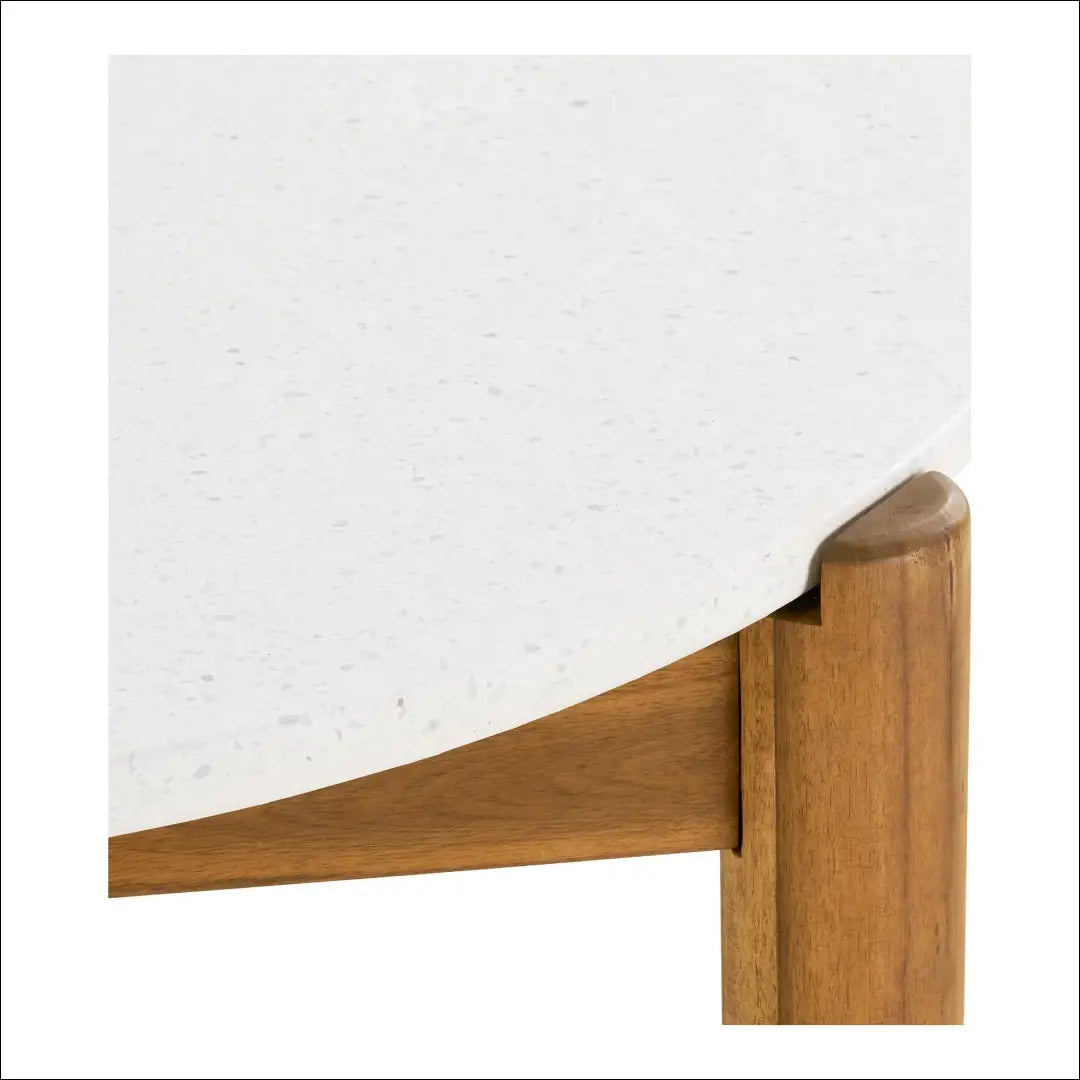 Valgomojo stalas akacijos/teracso medienos baltas/natūralus 95x210x76 cm RD1093 - €842 Save 15% __label:Pristatymas