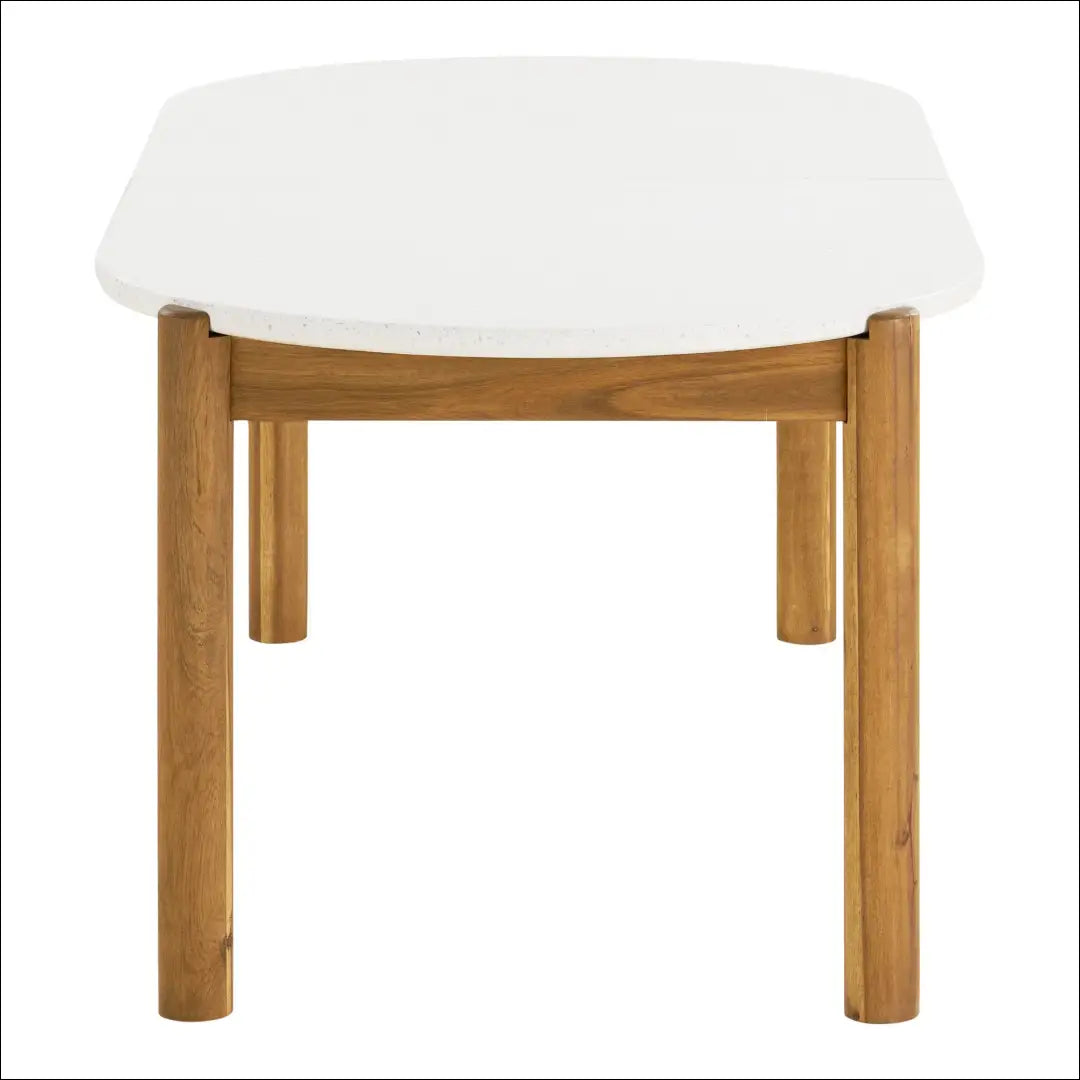Valgomojo stalas akacijos/teracso medienos baltas/natūralus 95x210x76 cm RD1093 - €842 Save 15% __label:Pristatymas