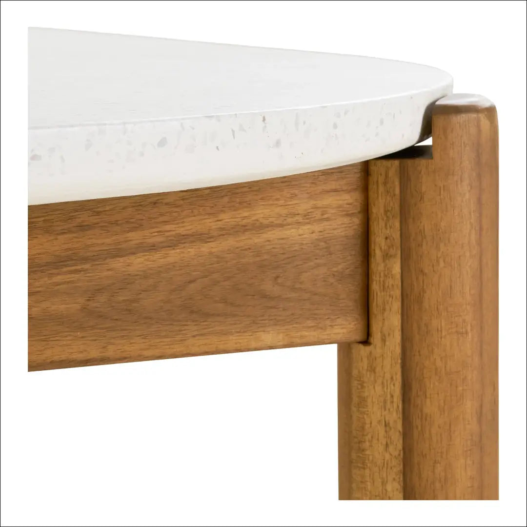 Valgomojo stalas akacijos/teracso medienos baltas/natūralus 95x210x76 cm RD1093 - €842 Save 15% __label:Pristatymas