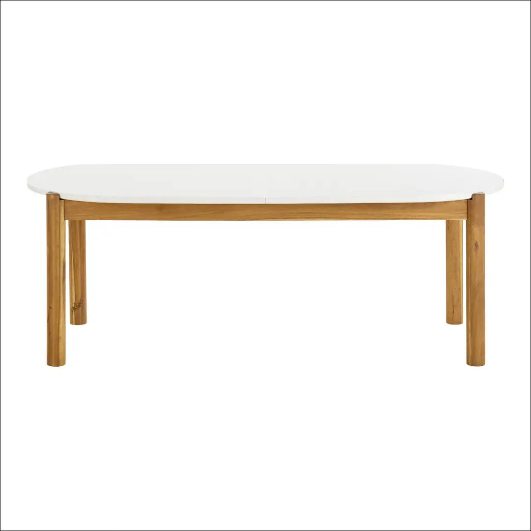 Valgomojo stalas akacijos/teracso medienos baltas/natūralus 95x210x76 cm RD1093 - €842 Save 15% __label:Pristatymas