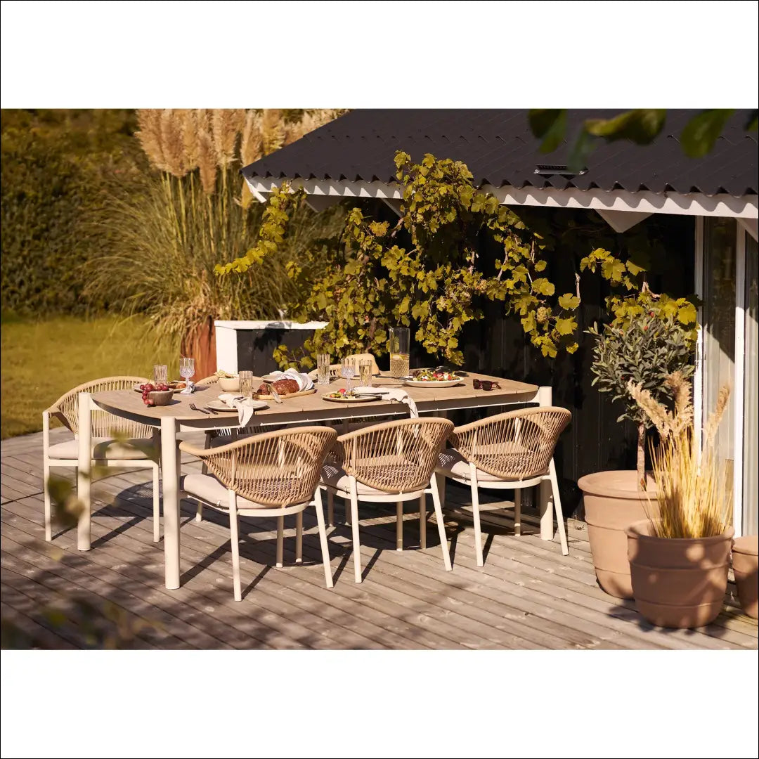 Valgomojo stalas aliuminis/ne mediena smėlio/natūralios spalvos 100x200x74 cm RD1099 - €486 Save 15%