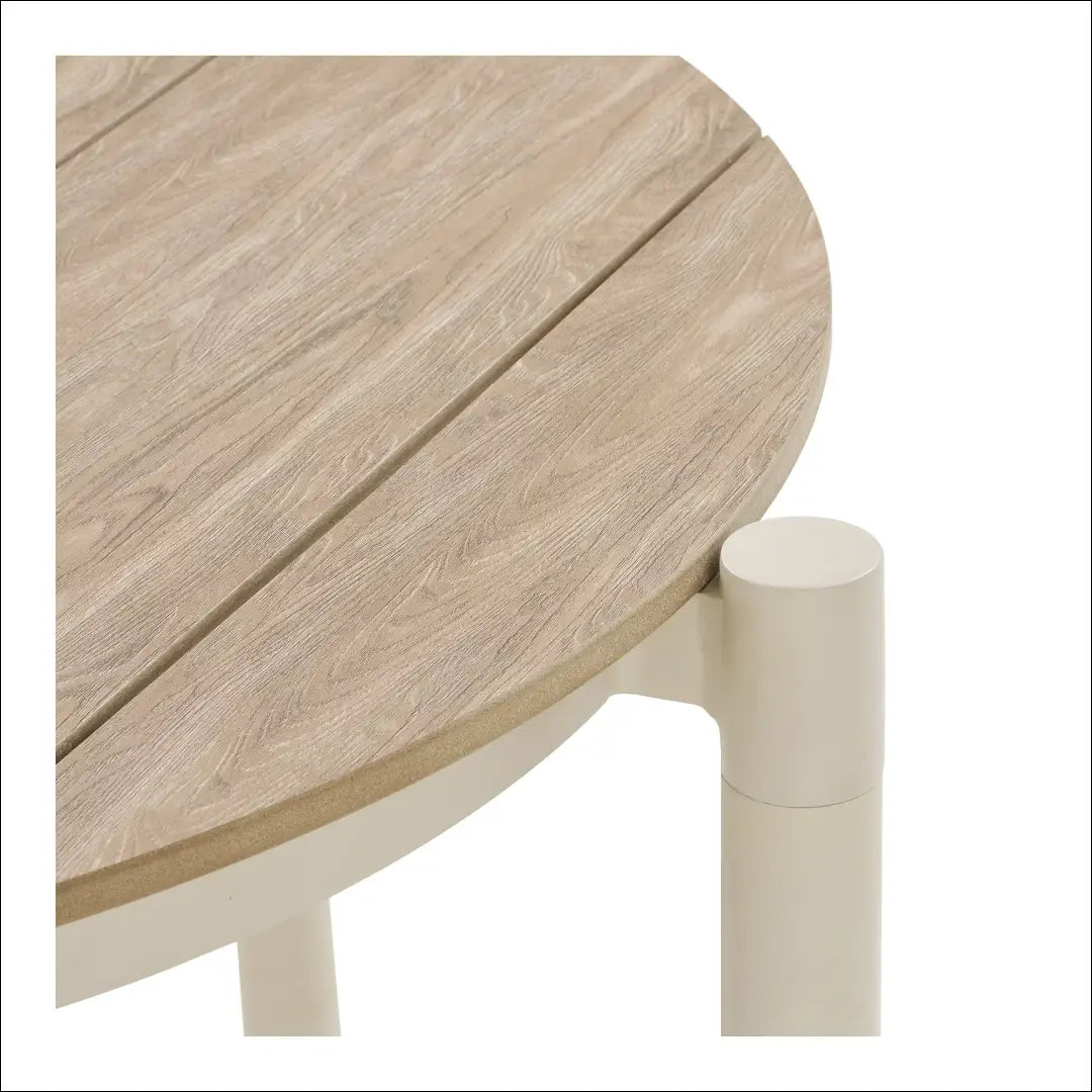 Valgomojo stalas aliuminis/ne mediena smėlio/natūralios spalvos ø90x74 cm RD1098 - €276 Save 15% __label:Pristatymas