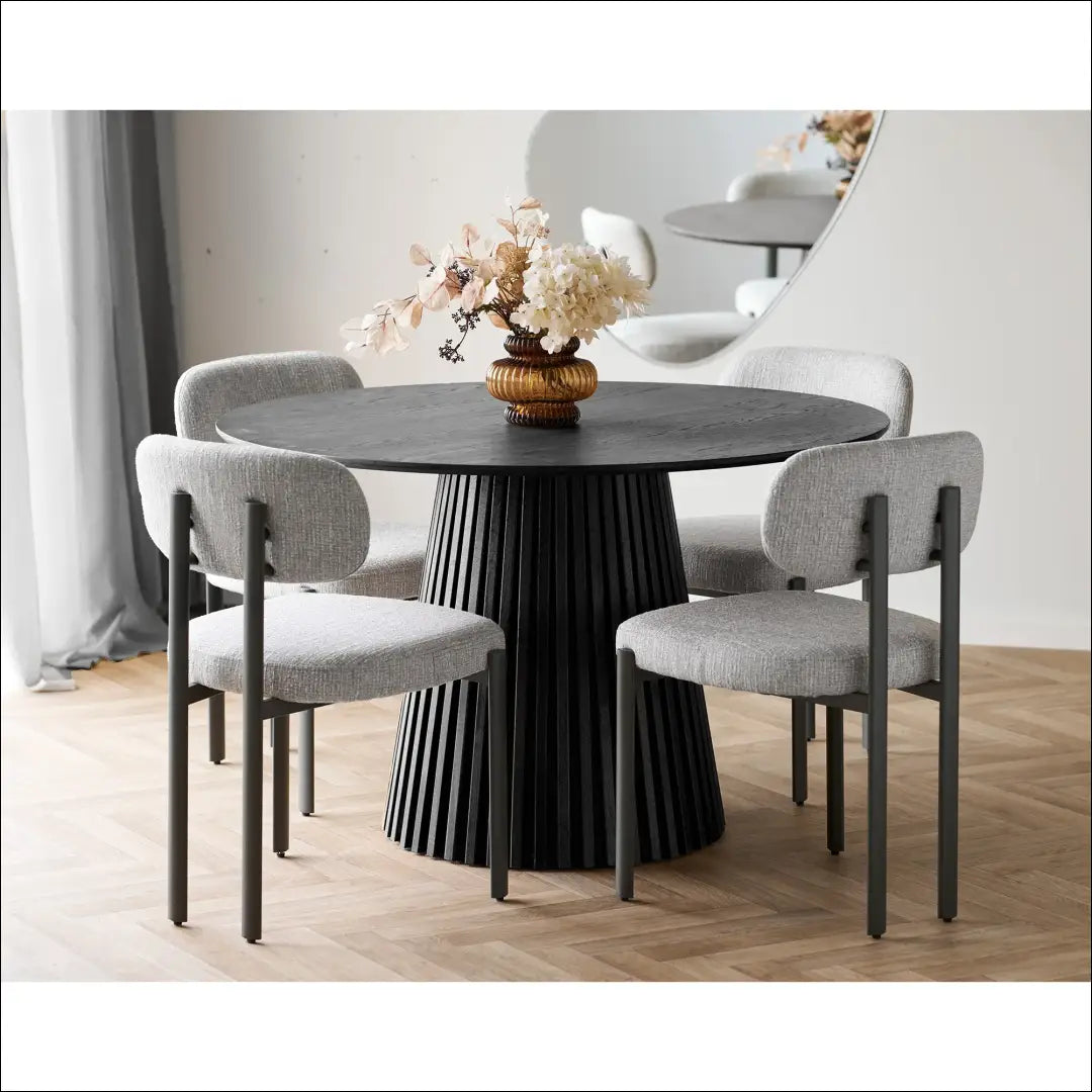 Valgomojo stalas ąžuolo fanera juodas ø120x75 cm RD436 - €666 Save 15% __label:Pristatymas 5-14 d.d., Dining tables,