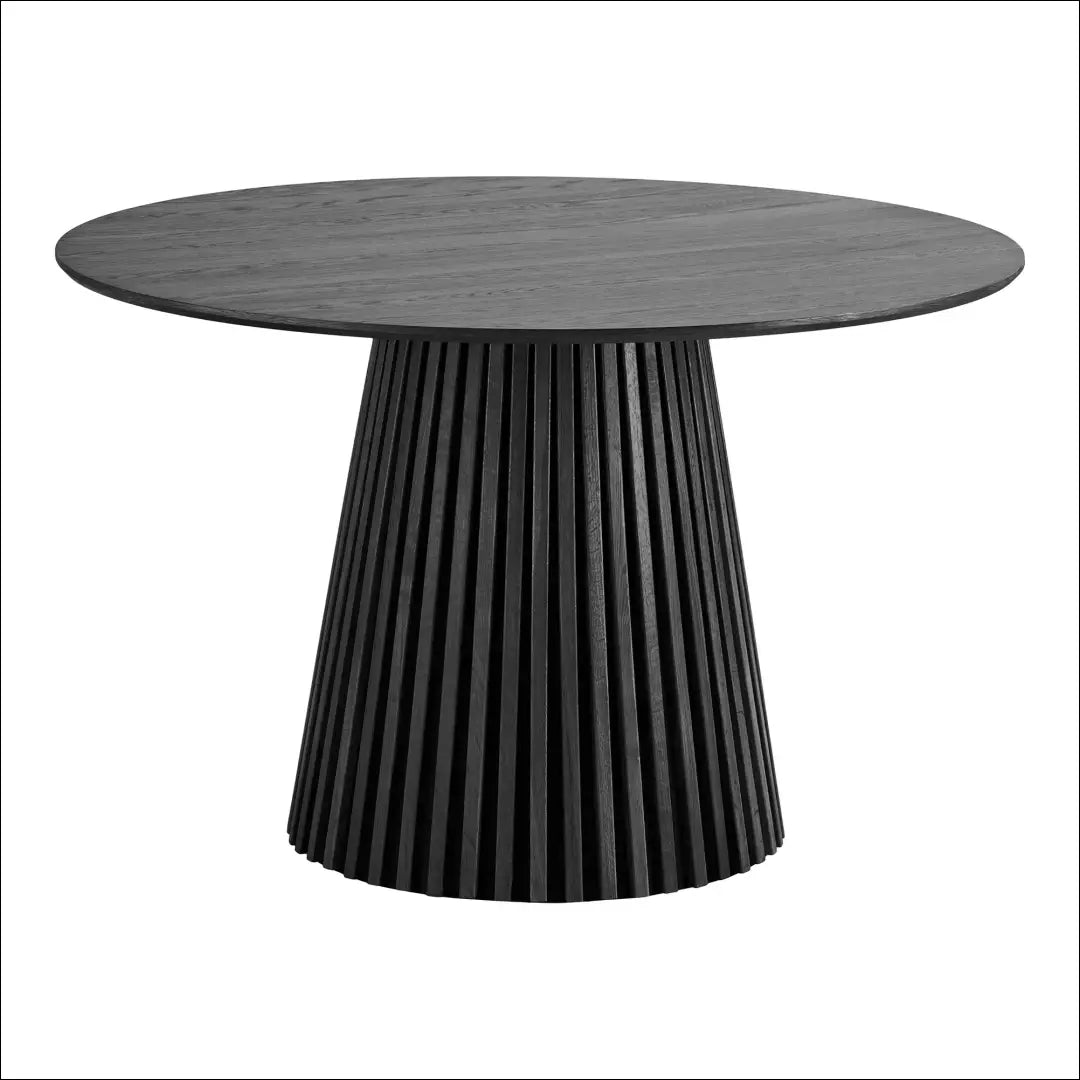 Valgomojo stalas ąžuolo fanera juodas ø120x75 cm RD436 - €666 Save 15% __label:Pristatymas 5-14 d.d., Dining tables,