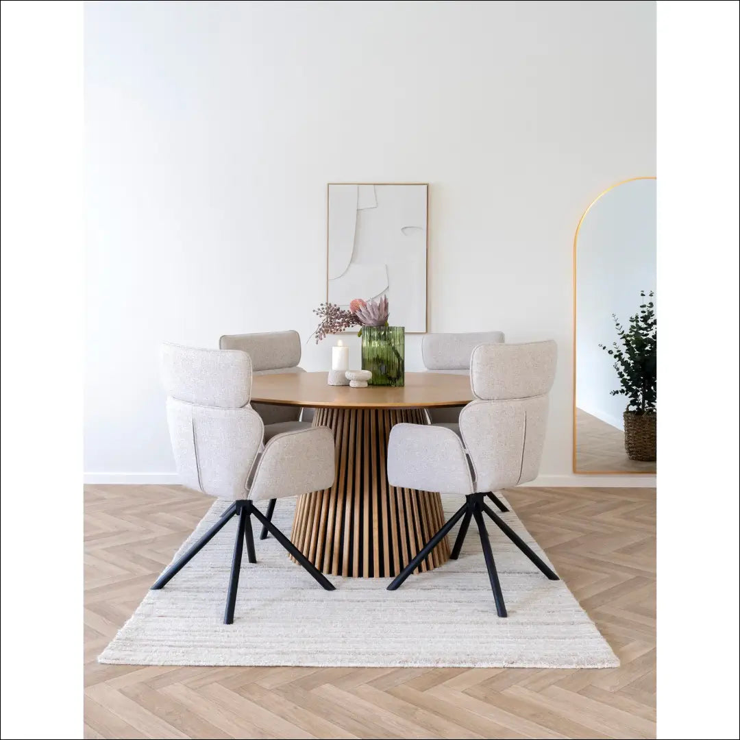 Valgomojo stalas ąžuolo fanera natūralus ø140x75 cm RD431 - €908 Save 15% __label:Pristatymas 5-14 d.d., Dining tables,