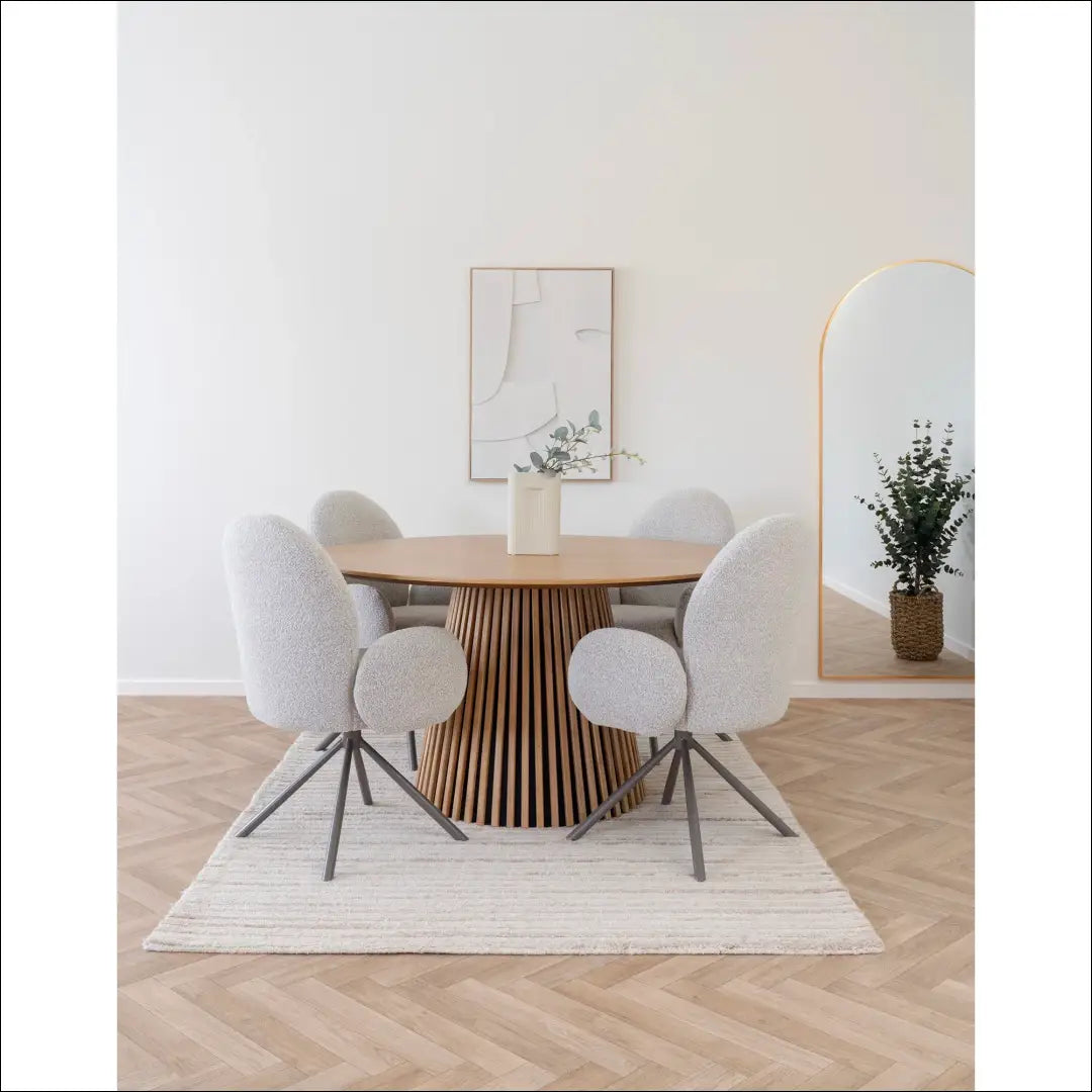 Valgomojo stalas ąžuolo fanera natūralus ø140x75 cm RD431 - €908 Save 15% __label:Pristatymas 5-14 d.d., Dining tables,