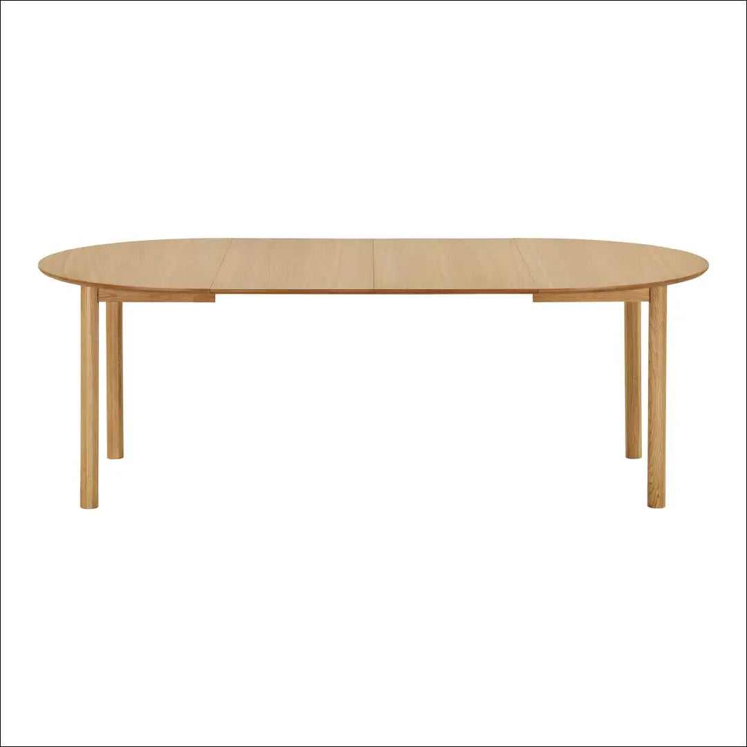 Valgomojo stalas ąžuolo fanera natūralus su dviem prailginimo plokštelėmis ø120x120-170-220x75 cm RD418 - €714 Save 15%