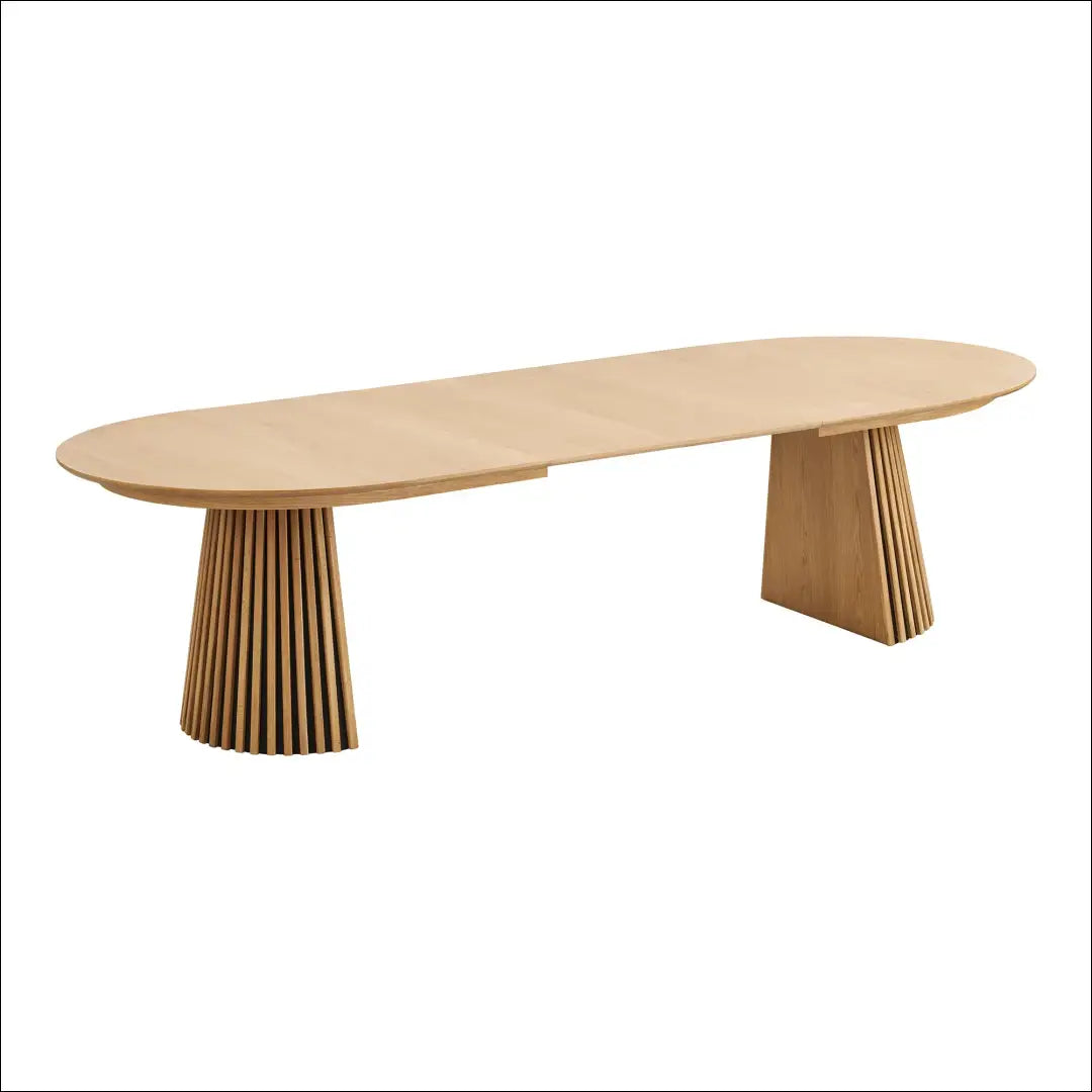 Valgomojo stalas ąžuolo fanera natūralus su dviem prailginimo plokštelėmis 120x200-250-300x75 cm RD422 - €1,198 Save