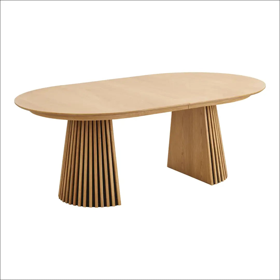 Valgomojo stalas ąžuolo fanera natūralus su dviem prailginimo plokštelėmis 120x200-250-300x75 cm RD422 - €1,198 Save