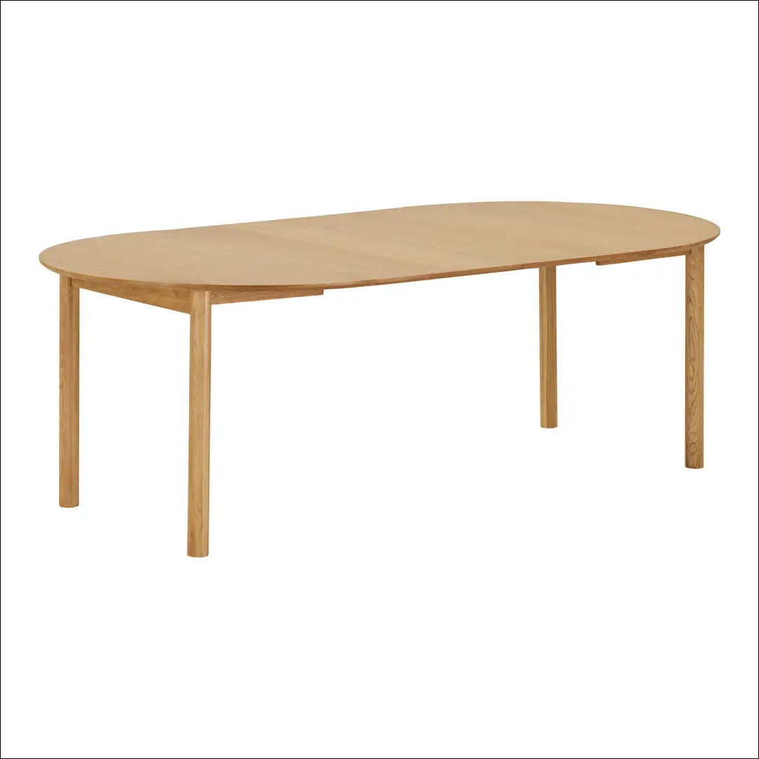 Valgomojo stalas ąžuolo fanera natūralus su dviem prailginimo plokštelėmis ø120x120-170-220x75 cm RD418 - €714 Save 15%