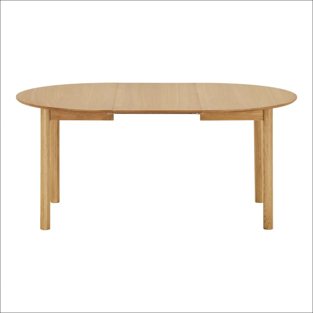 Valgomojo stalas ąžuolo fanera natūralus su dviem prailginimo plokštelėmis ø120x120-170-220x75 cm RD418 - €714 Save 15%