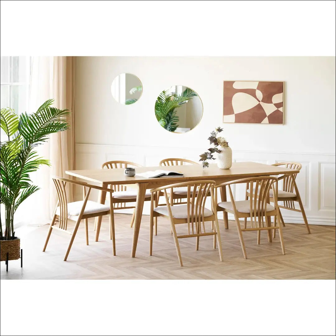 Valgomojo stalas ąžuolo fanera natūralus su vienu prailginimu 90x180-230x75 cm RD420 - €1,266 Save 15%