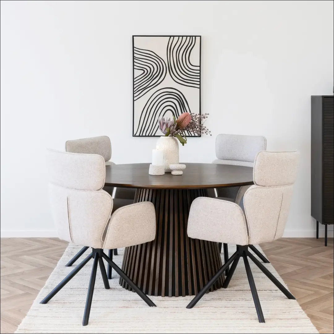Valgomojo stalas ąžuolo fanera rūkytas ø140x75 cm RD432 - €941 Save 15% __label:Pristatymas 5-14 d.d., Dining tables,