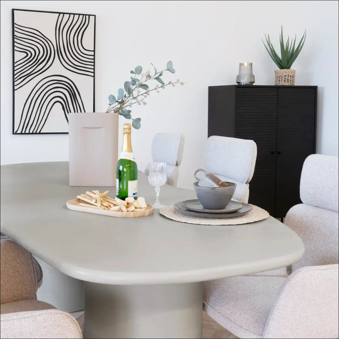 Valgomojo stalas cemento imitacijos smėlio spalvos 96x200x76 cm RD437 - €845 Save 15% __label:Pristatymas 5-14 d.d.,