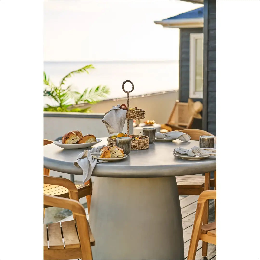 Valgomojo stalas fibrolito imitacija pilkas ø120x75 cm RD1105 - €535 Save 15% __label:Pristatymas 5-14 d.d., Dining