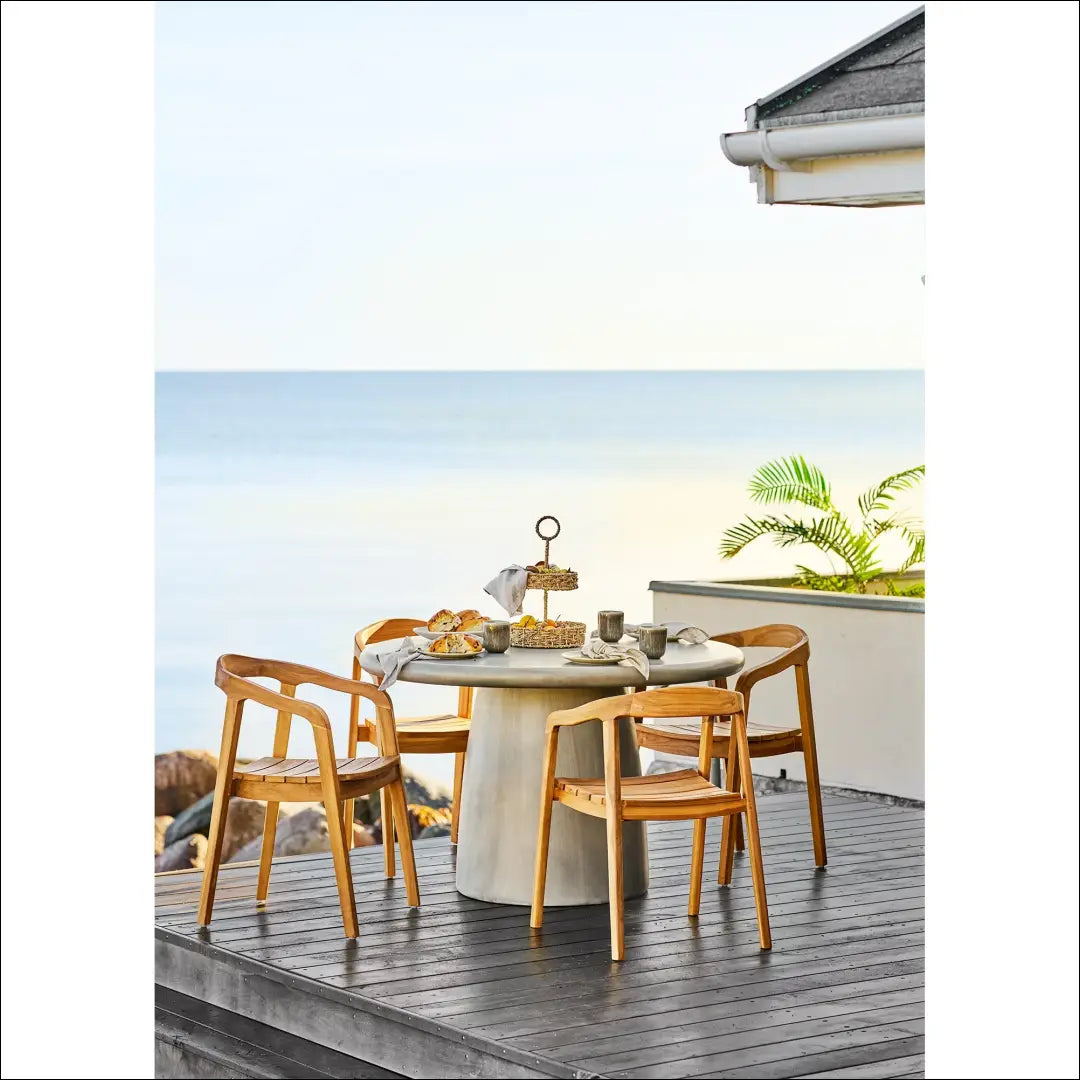 Valgomojo stalas fibrolito imitacija pilkas ø120x75 cm RD1105 - €535 Save 15% __label:Pristatymas 5-14 d.d., Dining