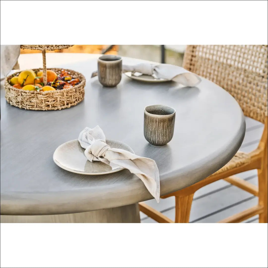Valgomojo stalas fibrolito imitacija pilkas ø120x75 cm RD1105 - €535 Save 15% __label:Pristatymas 5-14 d.d., Dining
