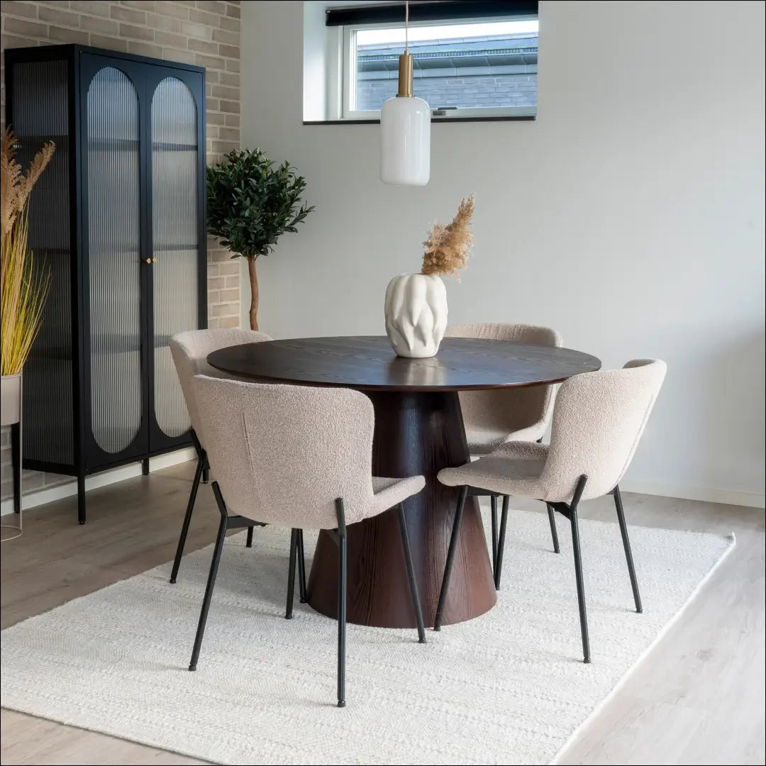 Valgomojo stalas ir 4 valgomojo kėdės RD1144 - €973 Save 15% bežinė, Dining sets, nordic, over-200, Tamsiai ruda Virš
