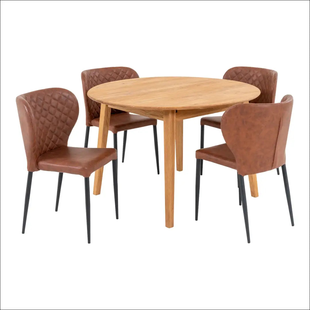Valgomojo stalas ir 4 valgomojo kėdės RD1157 - €1,440 Save 15% Dining sets, Natūrali / ruda, nordic, over-200, uzsakomi