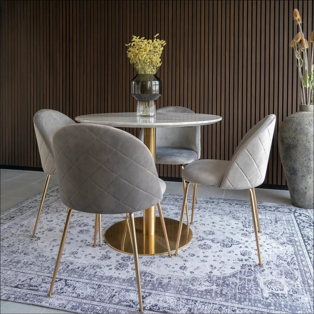 Valgomojo stalas ir 4 valgomojo kėdės RD1158 - €634 Save 15% Balta / pilka, Dining sets, nordic, over-200, uzsakomi