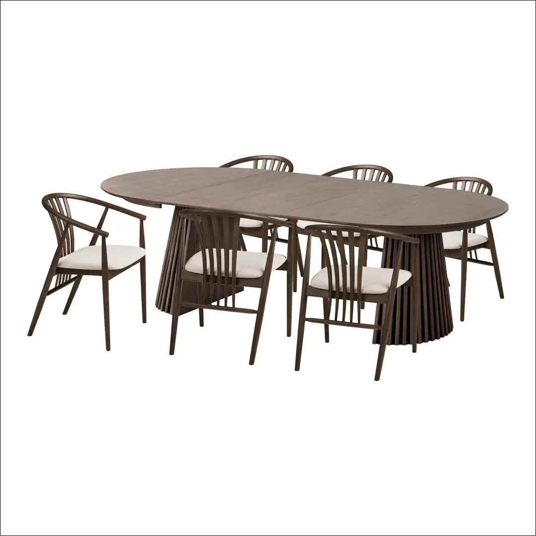 Valgomojo stalas ir 6 valgomojo kėdės RD1145 - €2,609 Save 15% Dining sets, Natūrali / dūminė, nordic, over-200,