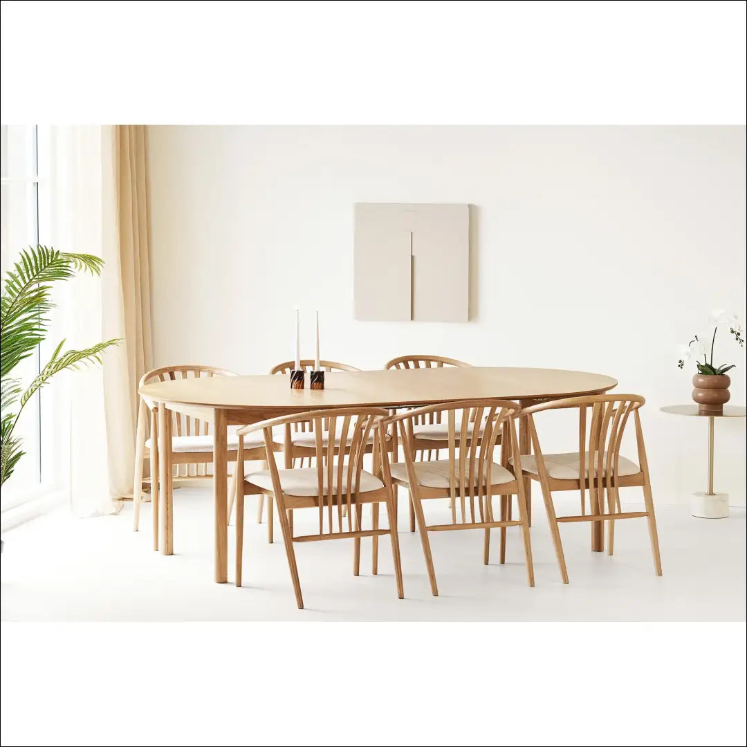 Valgomojo stalas ir 6 valgomojo kėdės RD1149 - €2,253 Save 15% __label:Pristatymas 5-14 d.d., Dining sets, Natūrali,