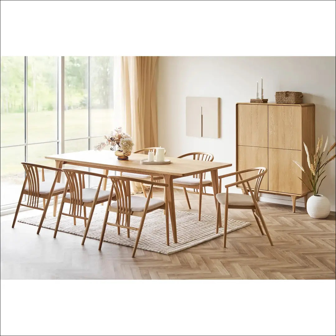 Valgomojo stalas ir 6 valgomojo kėdės RD1150 - €2,805 Save 15% __label:Pristatymas 5-14 d.d., Dining sets, Natūrali,