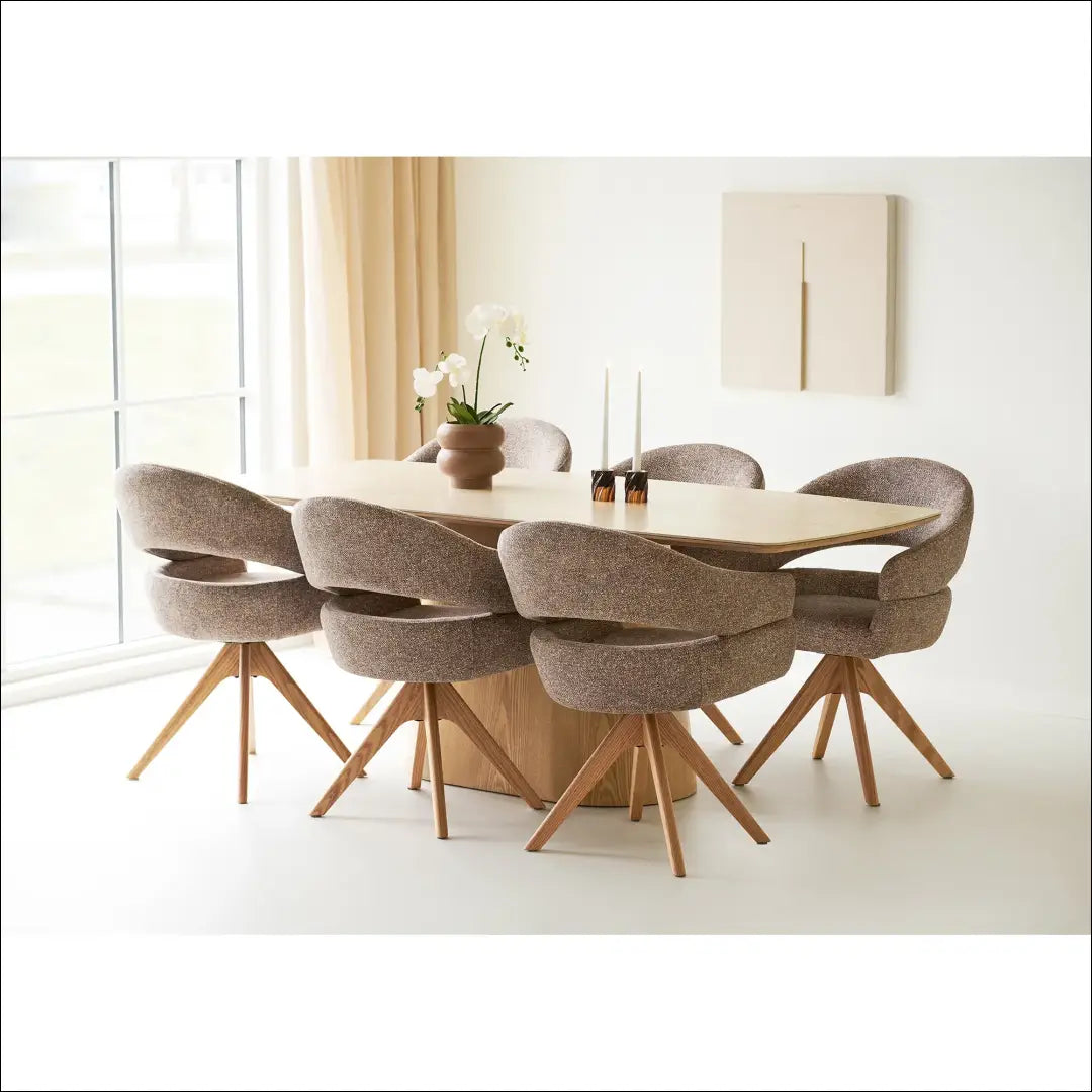Valgomojo stalas ir 6 valgomojo kėdės RD1155 - €2,118 Save 15% __label:Pristatymas 5-14 d.d., Dining sets, Natūrali