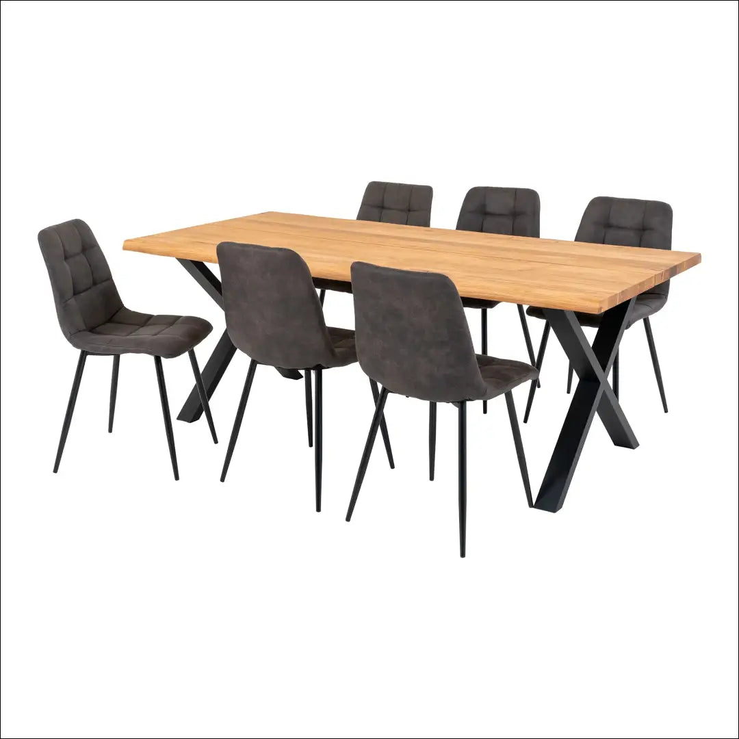 Valgomojo stalas ir 6 valgomojo kėdės RD1160 - €1,408 Save 15% Dining sets, Natūrali / pilka, nordic, over-200,