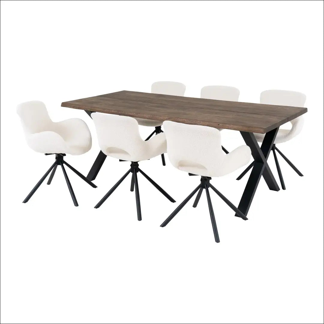 Valgomojo stalas ir 6 valgomojo kėdės RD1163 - €1,677 Save 15% Dining sets, Natūrali / balkšva, nordic, over-200,