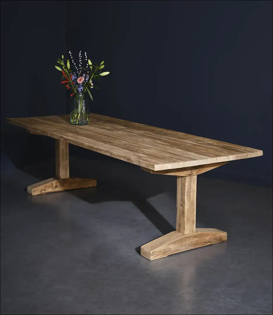 Valgomojo stalas iš perdirbtos medienos VI938 - €673 Save 50% __label:Pristatymas 1-2 d.d., color-ruda,