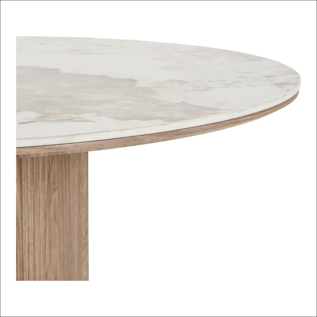 Valgomojo stalas keraminis stalviršis balta/ruda ø120x76 cm RD444 - €503 Save 15% __label:Pristatymas 5-14 d.d., Balta