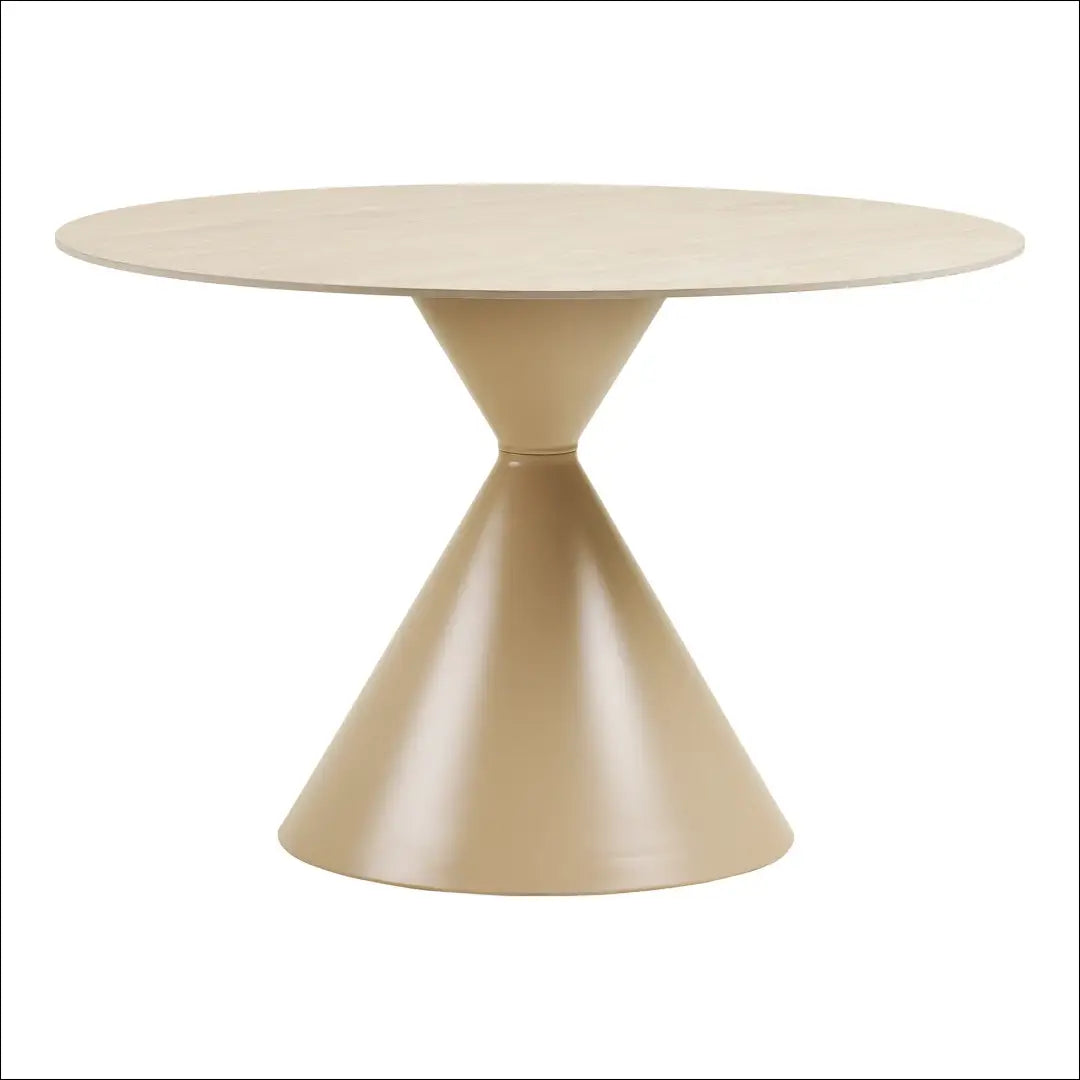 Valgomojo stalas keraminis stalviršis/plienas travertinas/smėlio spalvos ø120x76 cm RD421 - €438 Save 15%