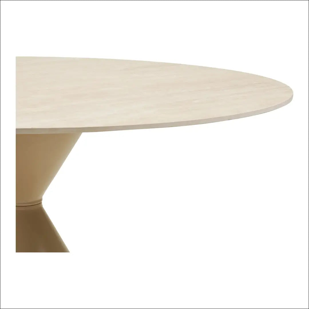 Valgomojo stalas keraminis stalviršis/plienas travertinas/smėlio spalvos ø120x76 cm RD421 - €438 Save 15%