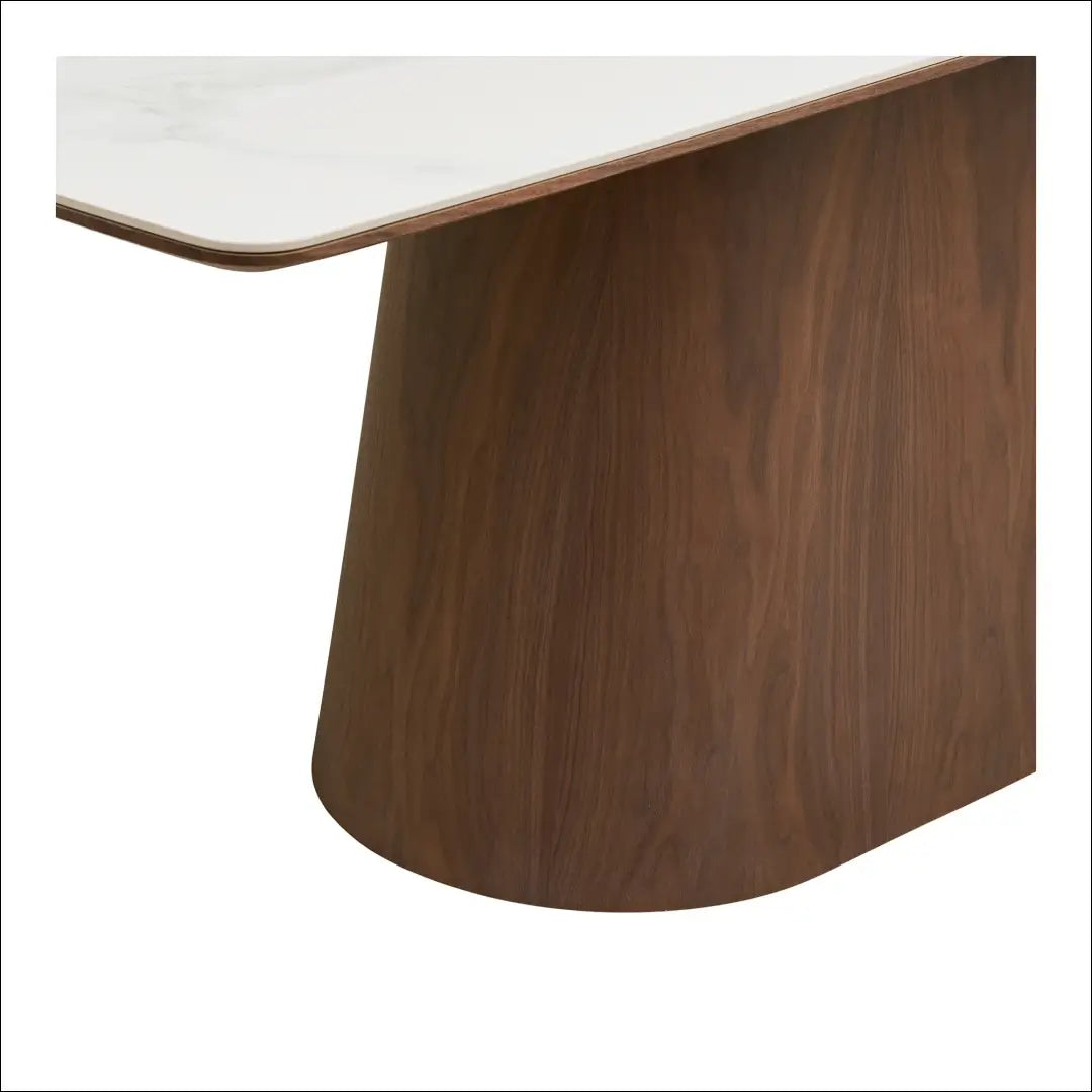 Valgomojo stalas keraminis stalviršis/uosio fanera balta/tamsiai ruda 90x200x76 cm RD448 - €811 Save 15%