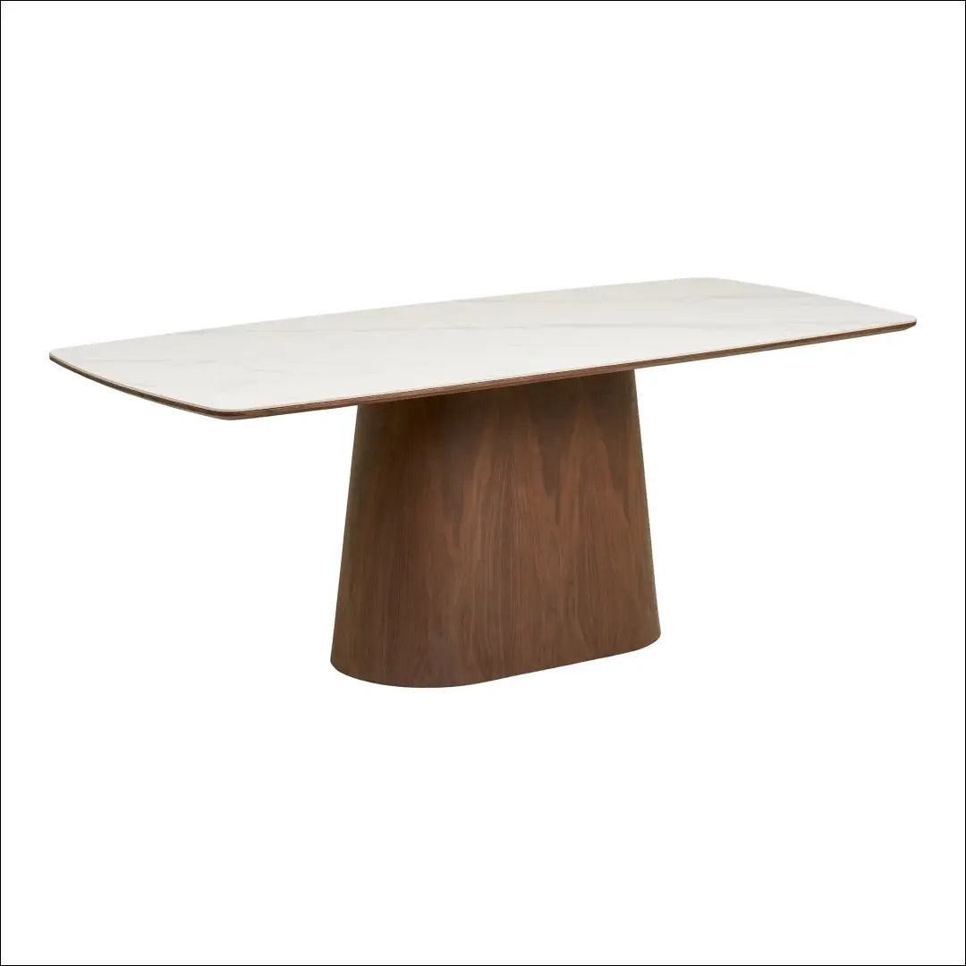 Valgomojo stalas keraminis stalviršis/uosio fanera balta/tamsiai ruda 90x200x76 cm RD448 - €811 Save 15%