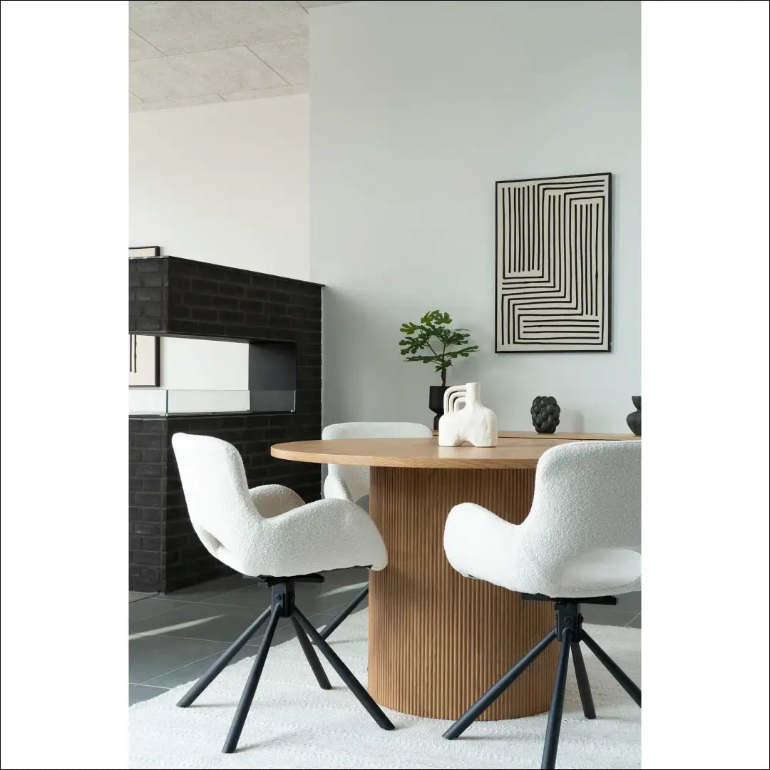 Valgomojo stalas natūralus ø120x75 cm RD477 - €472 Save 15% __label:Pristatymas 5-14 d.d., Dining tables, Natūrali,