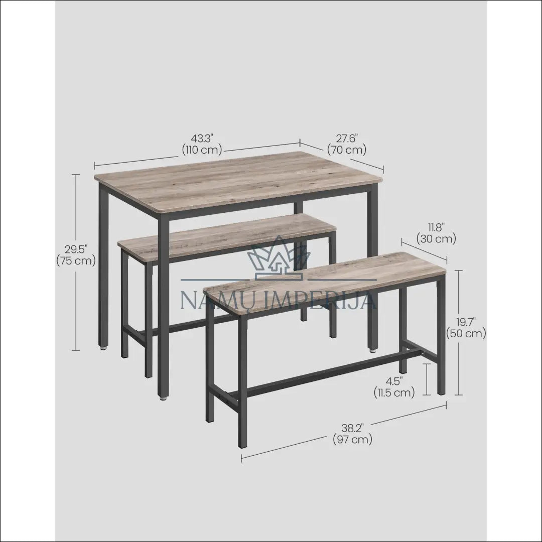 Valgomojo stalas su suolais (2 vnt) komplektas SM435 - €138 Save 30% 100-200, __label:Pristatymas 5-14 d.d.,