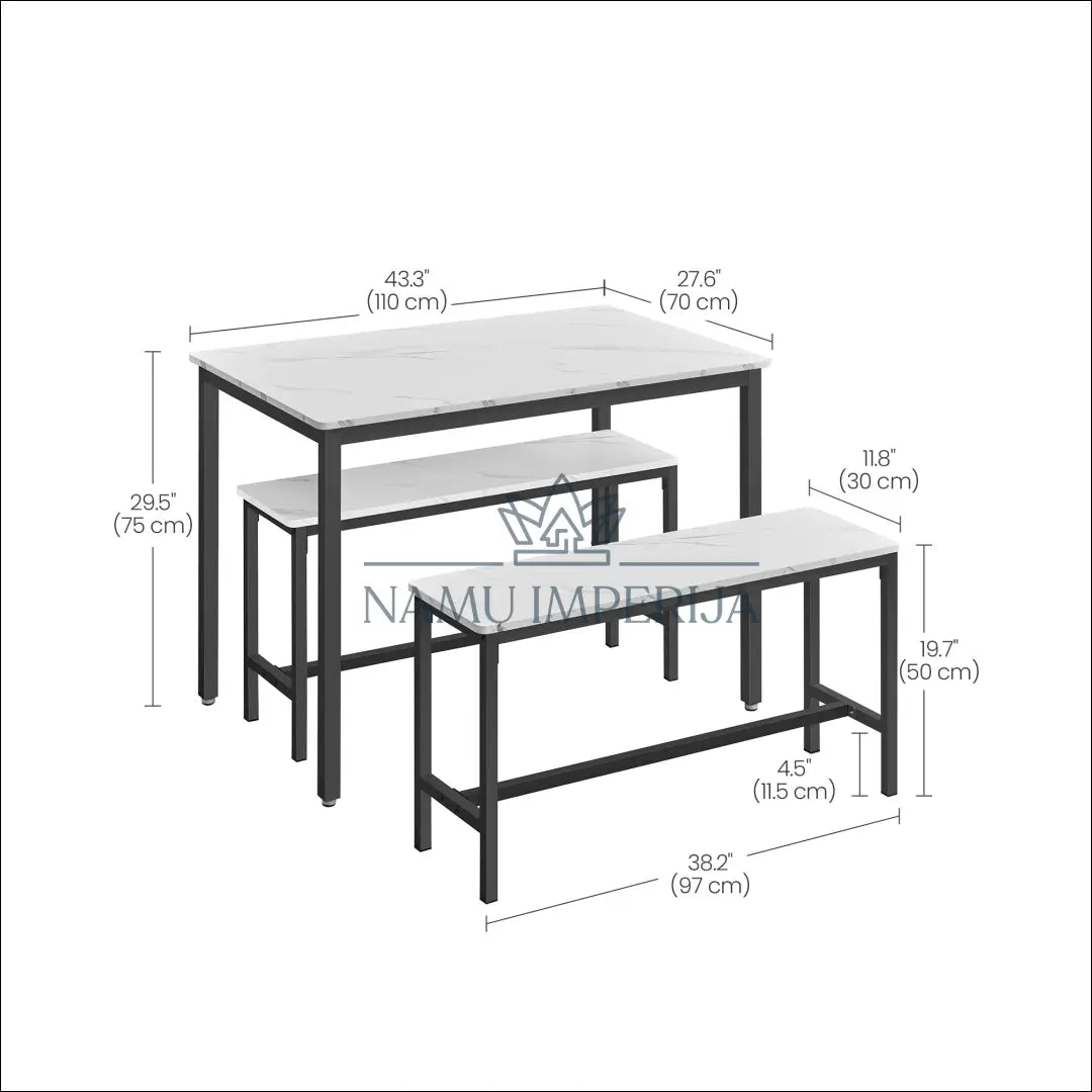 Valgomojo stalas su suolais (2vnt) komplektas SM433 - €138 Save 30% 100-200, __label:Pristatymas 5-14 d.d.,