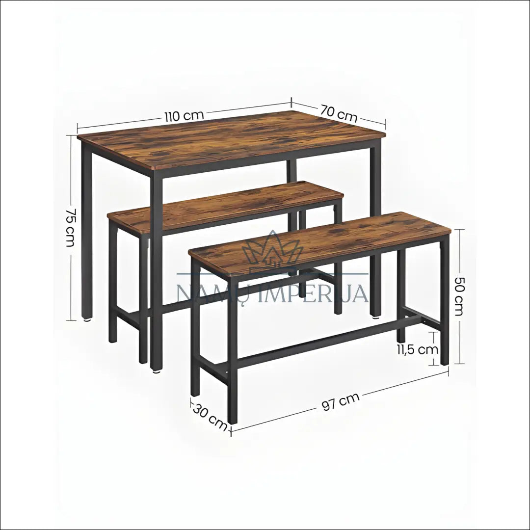 Valgomojo stalas su suolais komplektas SM439 - €246 Save 30% __label:Pristatymas 5-14 d.d., notouch30, over-200,