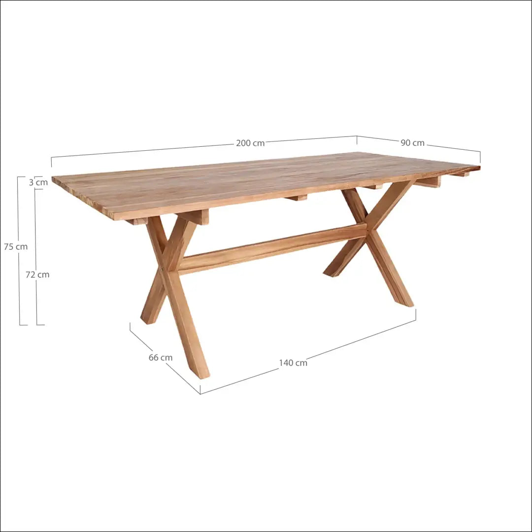 Valgomojo stalas tikmedžio mediena natūrali 200x90x75 cm RD1089 - €813 Save 15% __label:Pristatymas 5-14 d.d., Dining