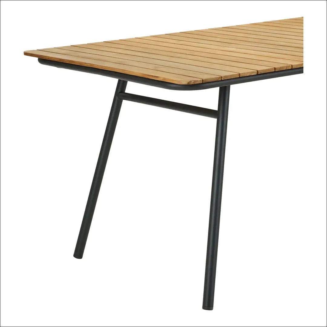Valgomojo stalas tikmedžio stalviršis natūralios spalvos juodos kojelės 90x220x74 cm RD1186 - €714 Save 15%